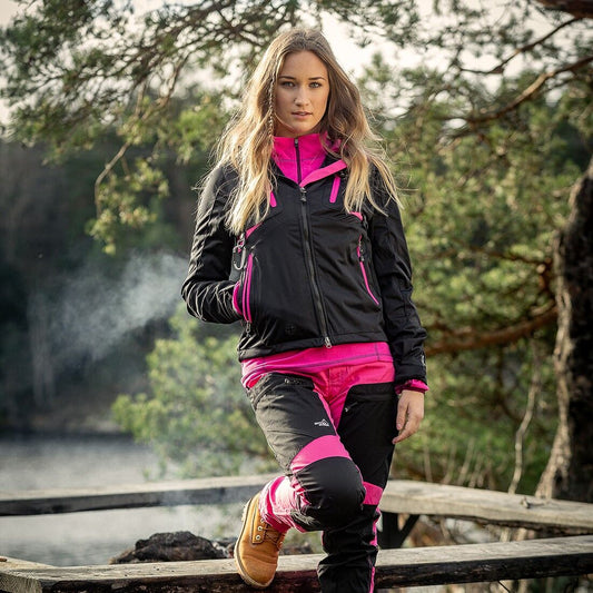 Arrak Outdoor Akka Softshell Jacka Dam Svart/Rosa