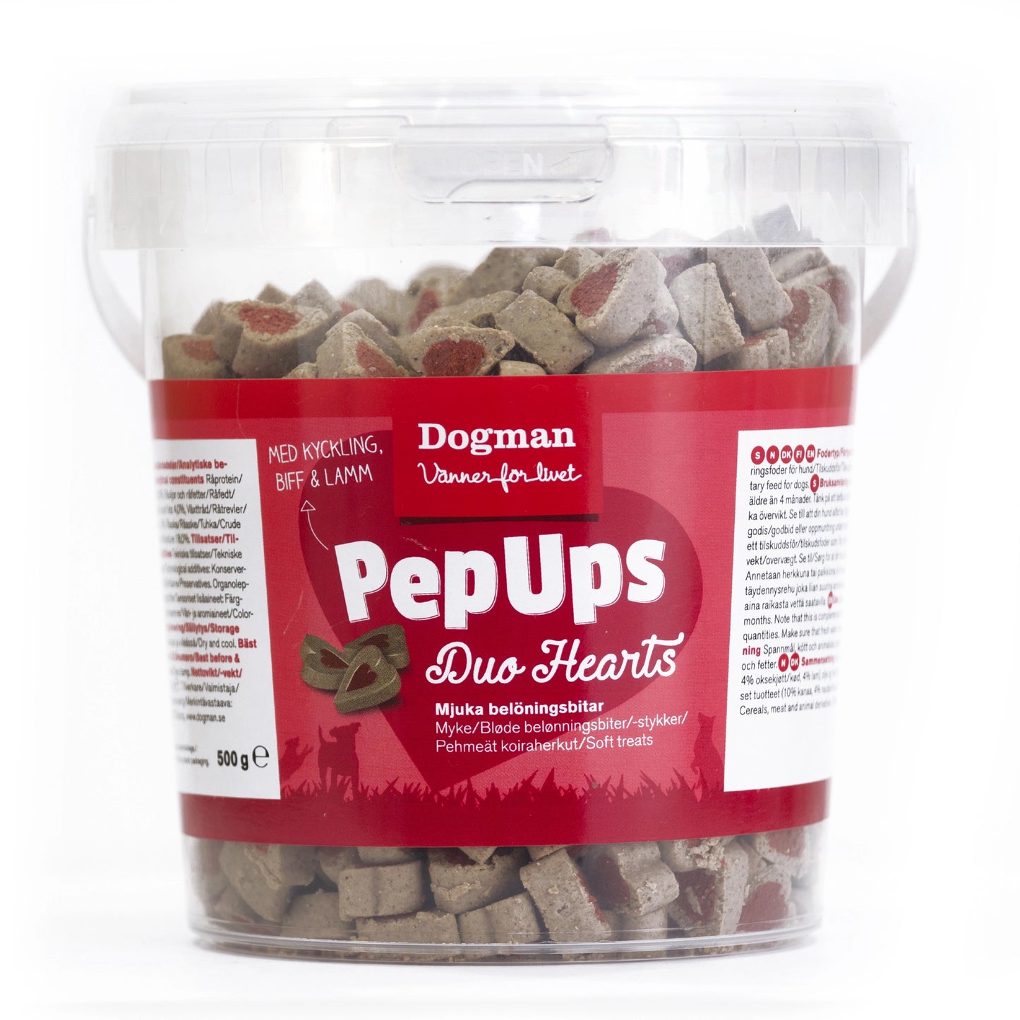 Dogman Hundgodis PepUps Duo Hearts 3-smak
