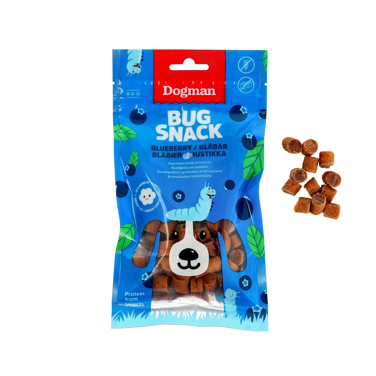 Dogman Hundgodis Bug Snack blueberry