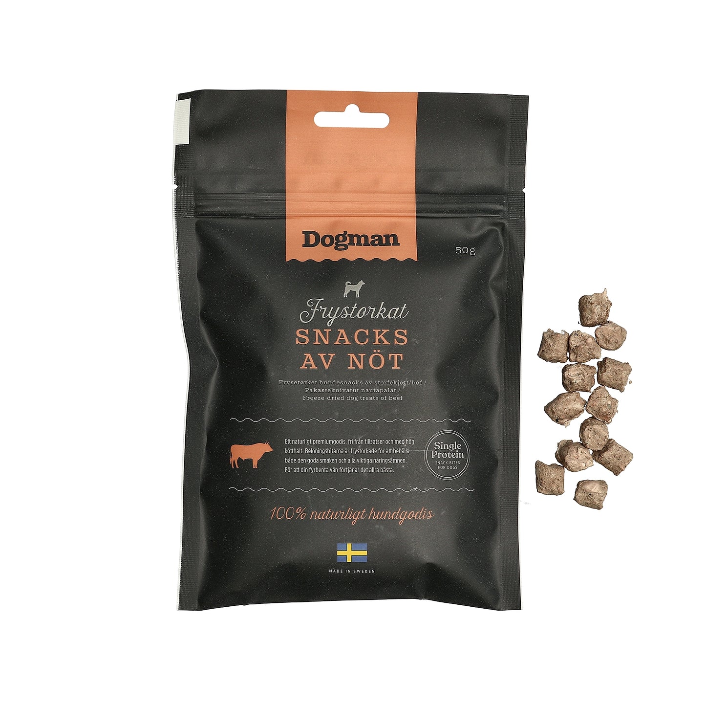 Dogman Hundgodis Frystorkat Snacks av Nöt