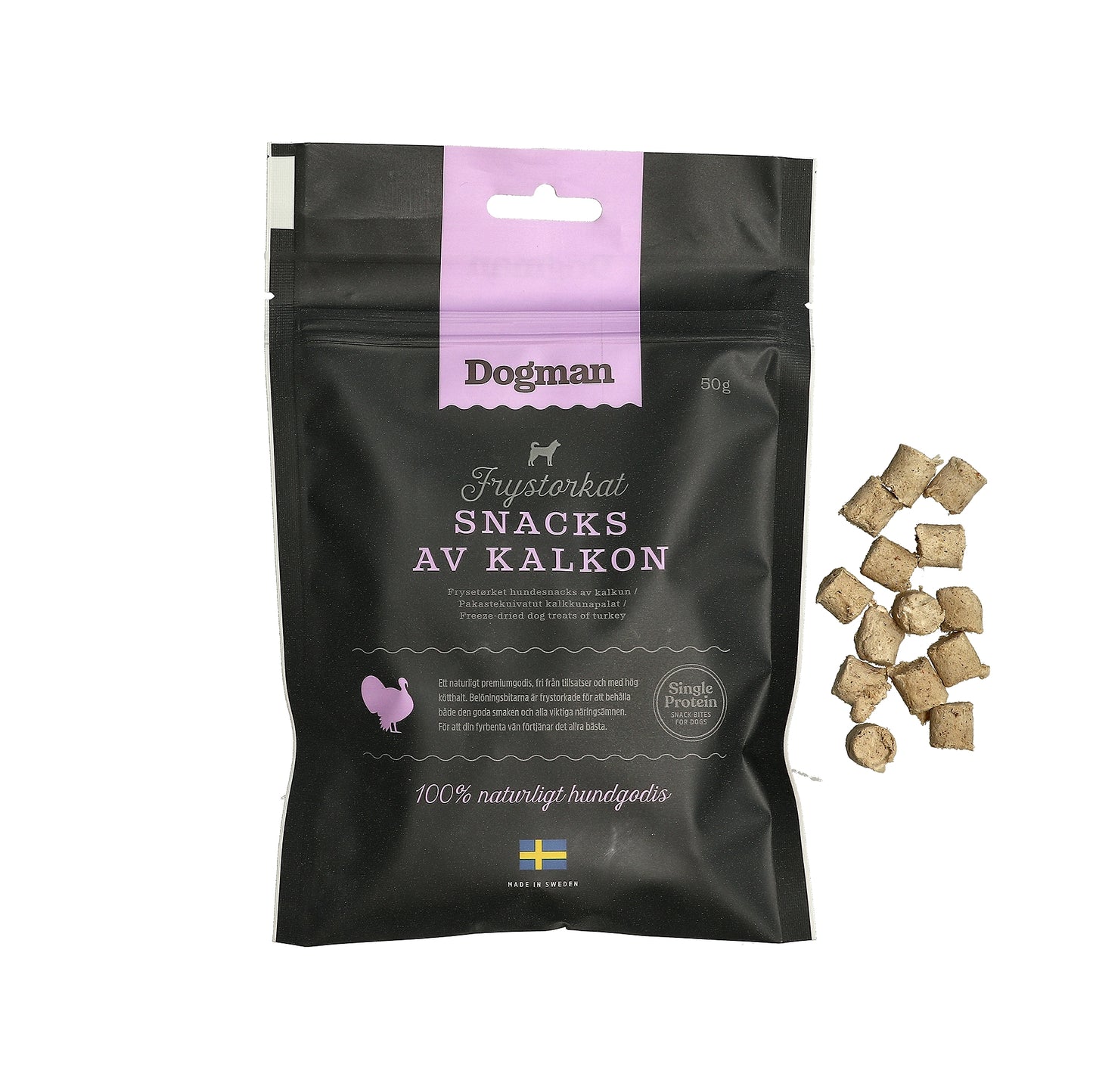 Dogman Hundgodis Frystorkat Snacks av Kalkon