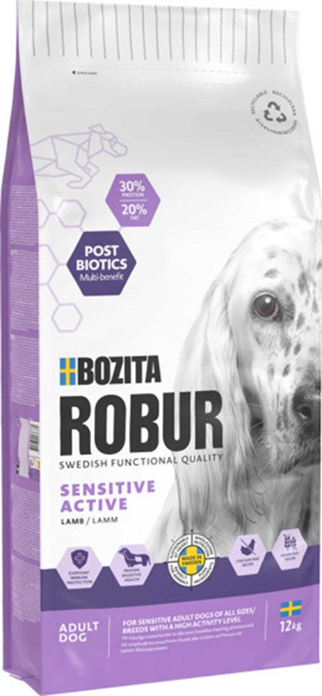 Bozita Robur Sensitive Grain Fredd Active Lamb Torrfoder 12kg