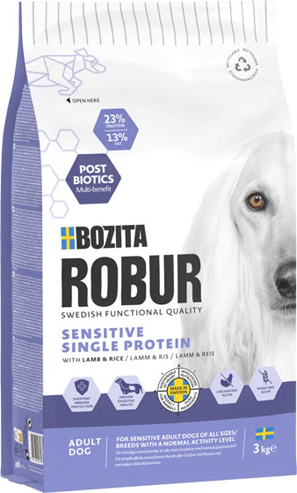 Bozita Robur Adult Sensitive Single Protein Lamb Torrfoder 3kg