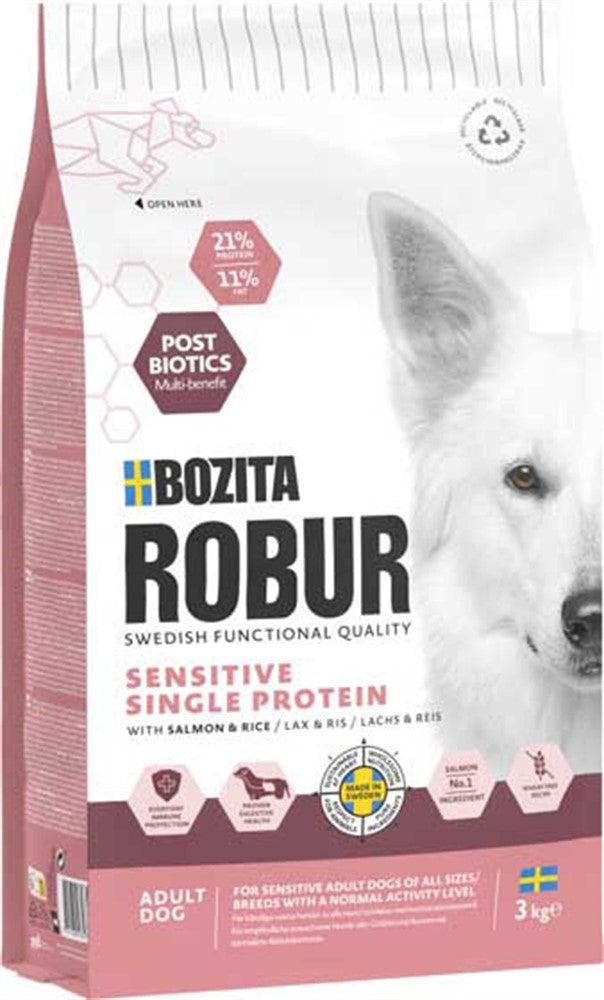 Bozita Robur Adult Sensitive Single Protein Salmon Torrfoder 3kg