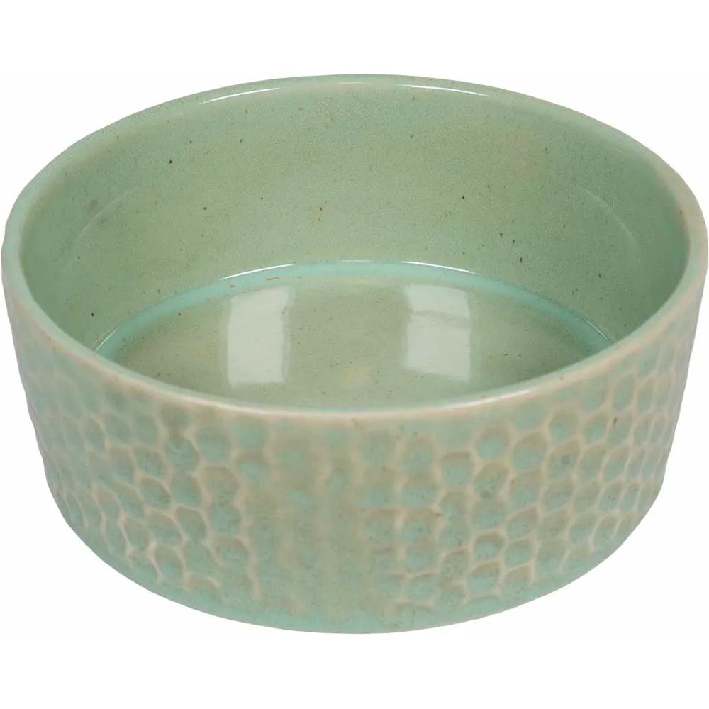 Ozami Ceramic Bowl Reactive Glaze Green