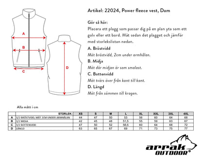 Arrak Outdoor Powerfleece Väst Dam Burnt Orange