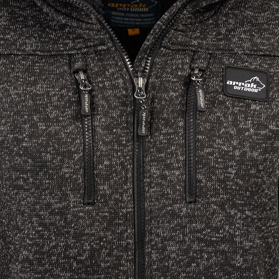 Arrak Outdoor Pilefleece Hood Svart Herr