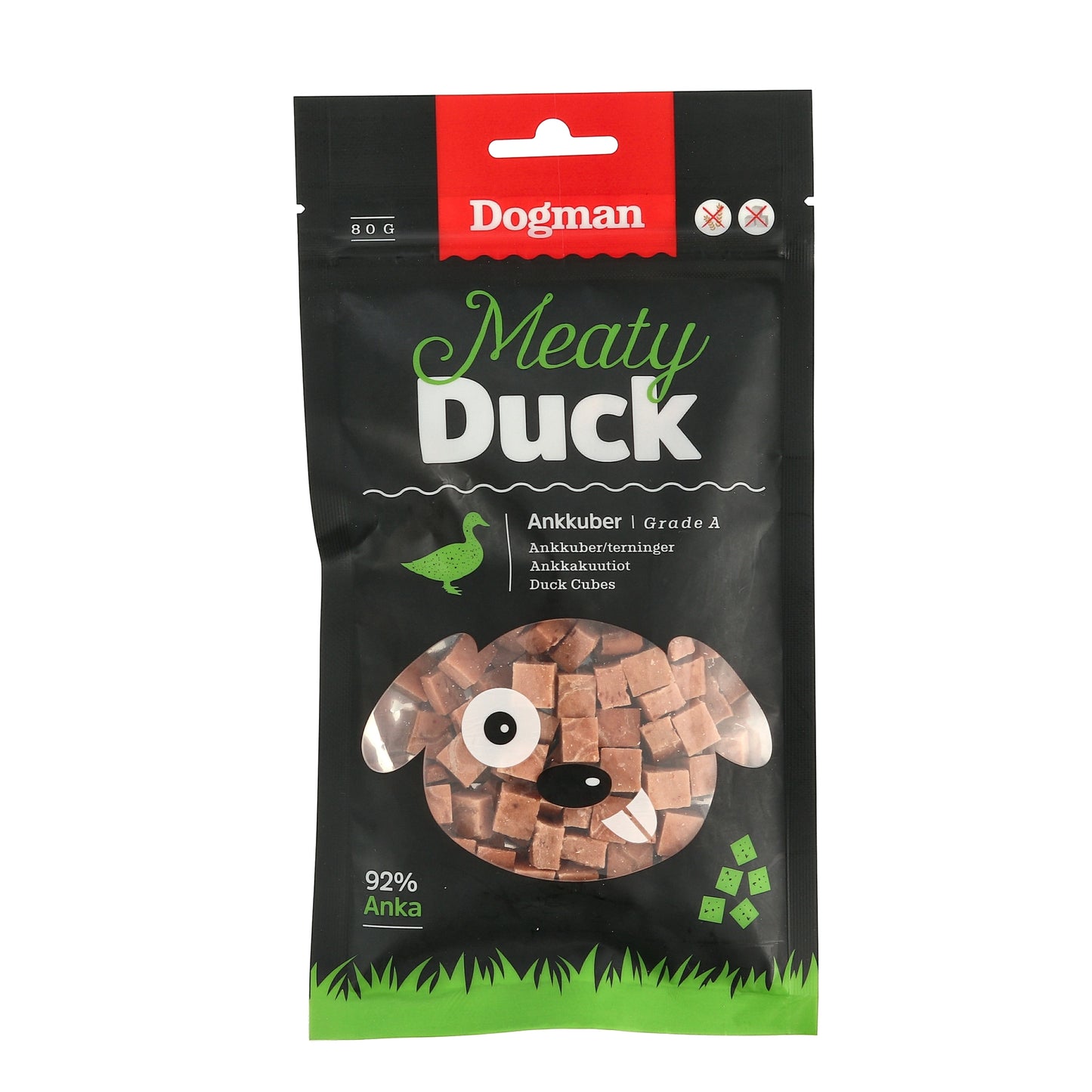 Dogman Hundgodis Meaty Kuber av Anka
