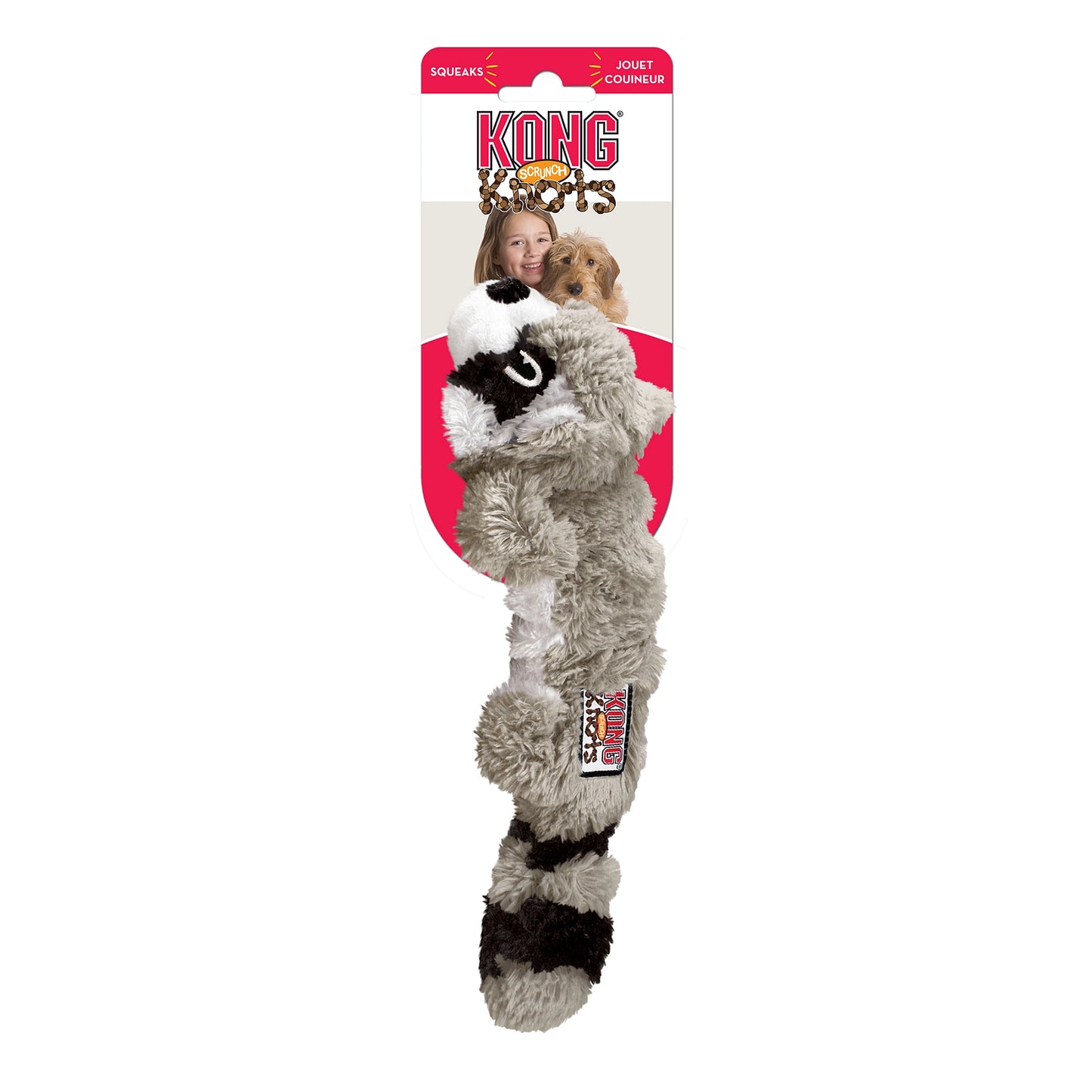 KONG Hundleksak Scrunch Knots Raccoon