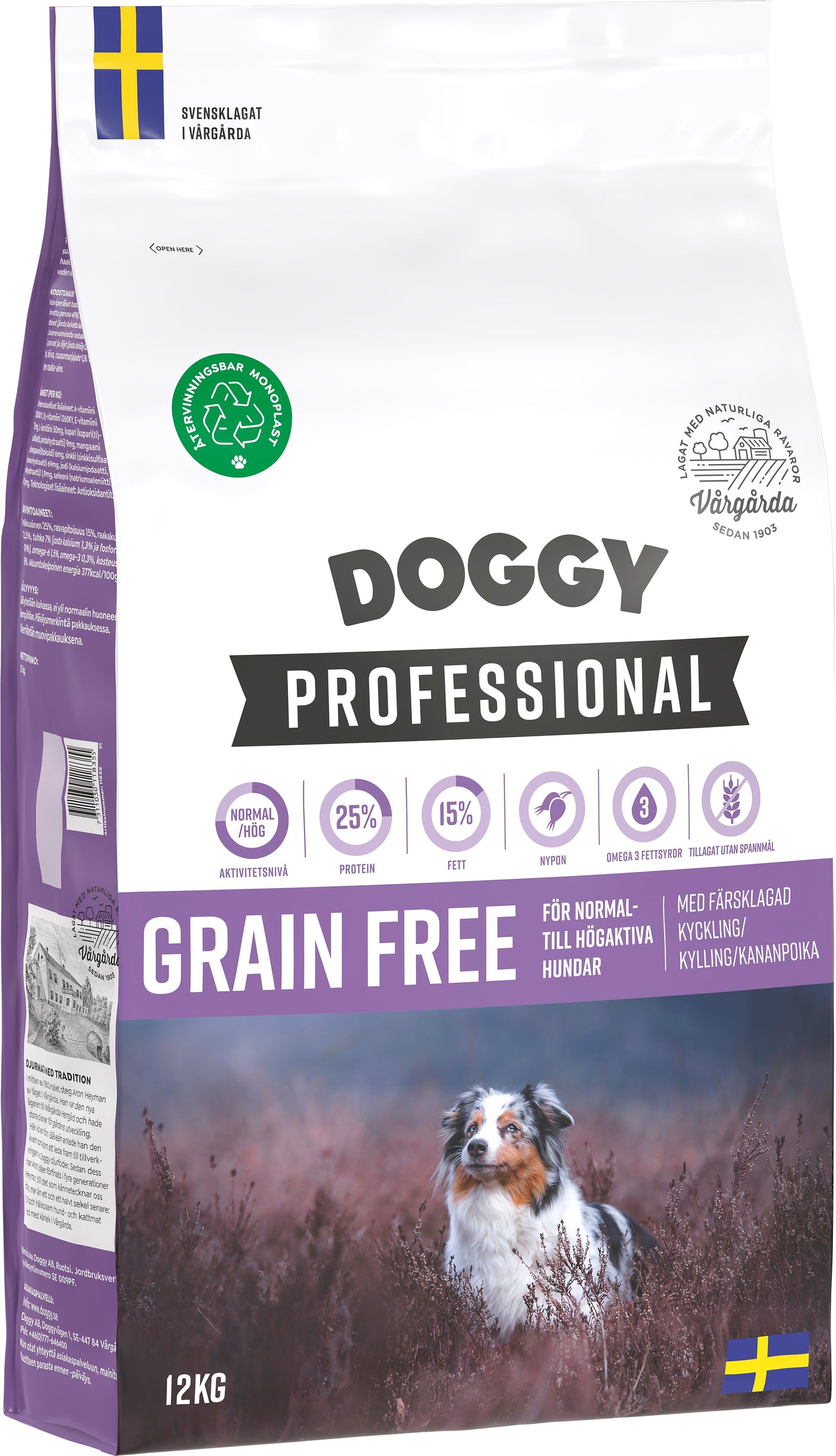 Doggy Professional Grain Free Hundfoder 3,75kg