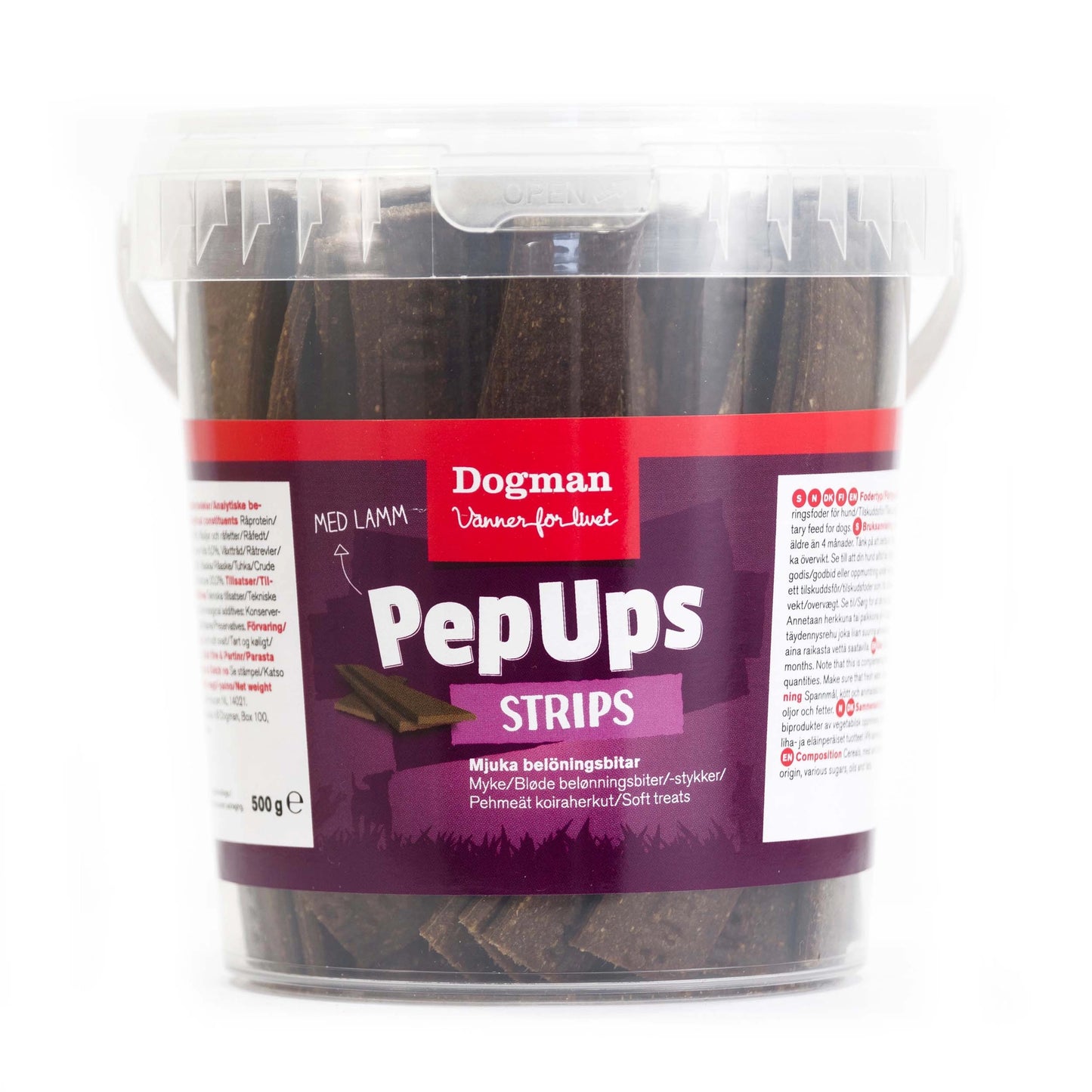 Dogman Hundgodis PepUps Strips Lamm