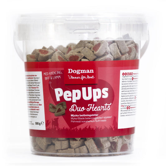 Dogman Hundgodis PepUps Duo Hearts 3-smak