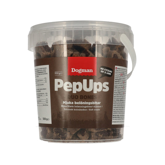 Dogman Hundgodis PepUps Duo Bones 3-smak