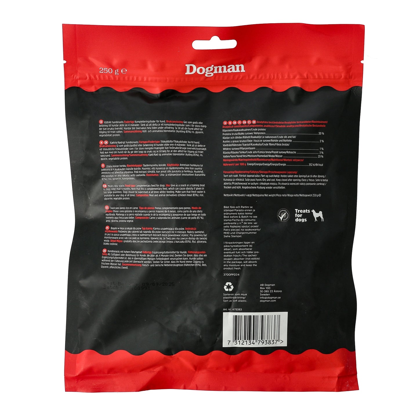 Dogman Hundgodis Hearts of Chicken & Rice