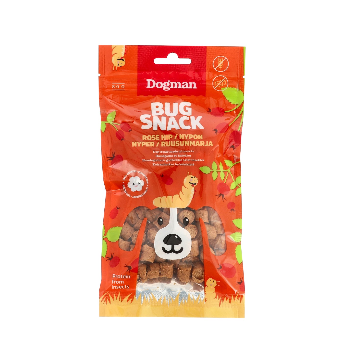 Dogman Hundgodis Bug Snack rose hip