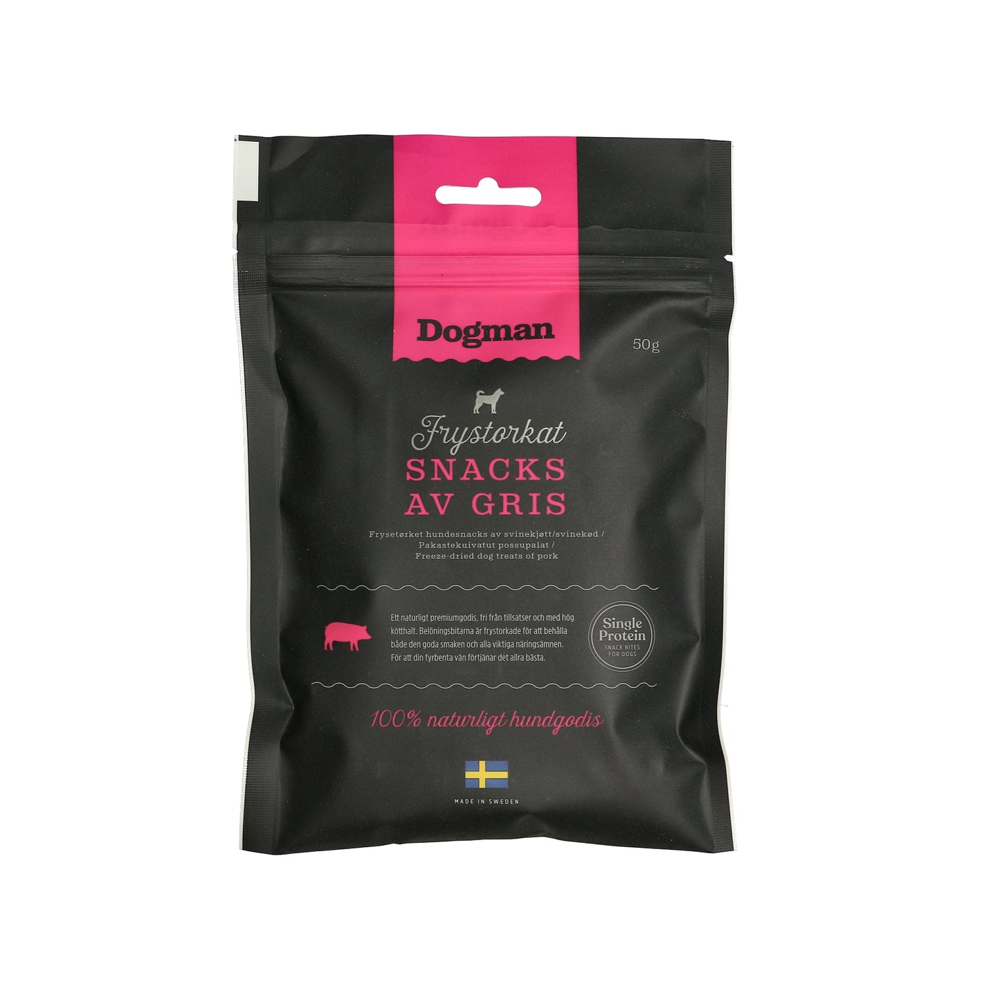 Dogman Hundgodis Frystorkat Snacks av Gris