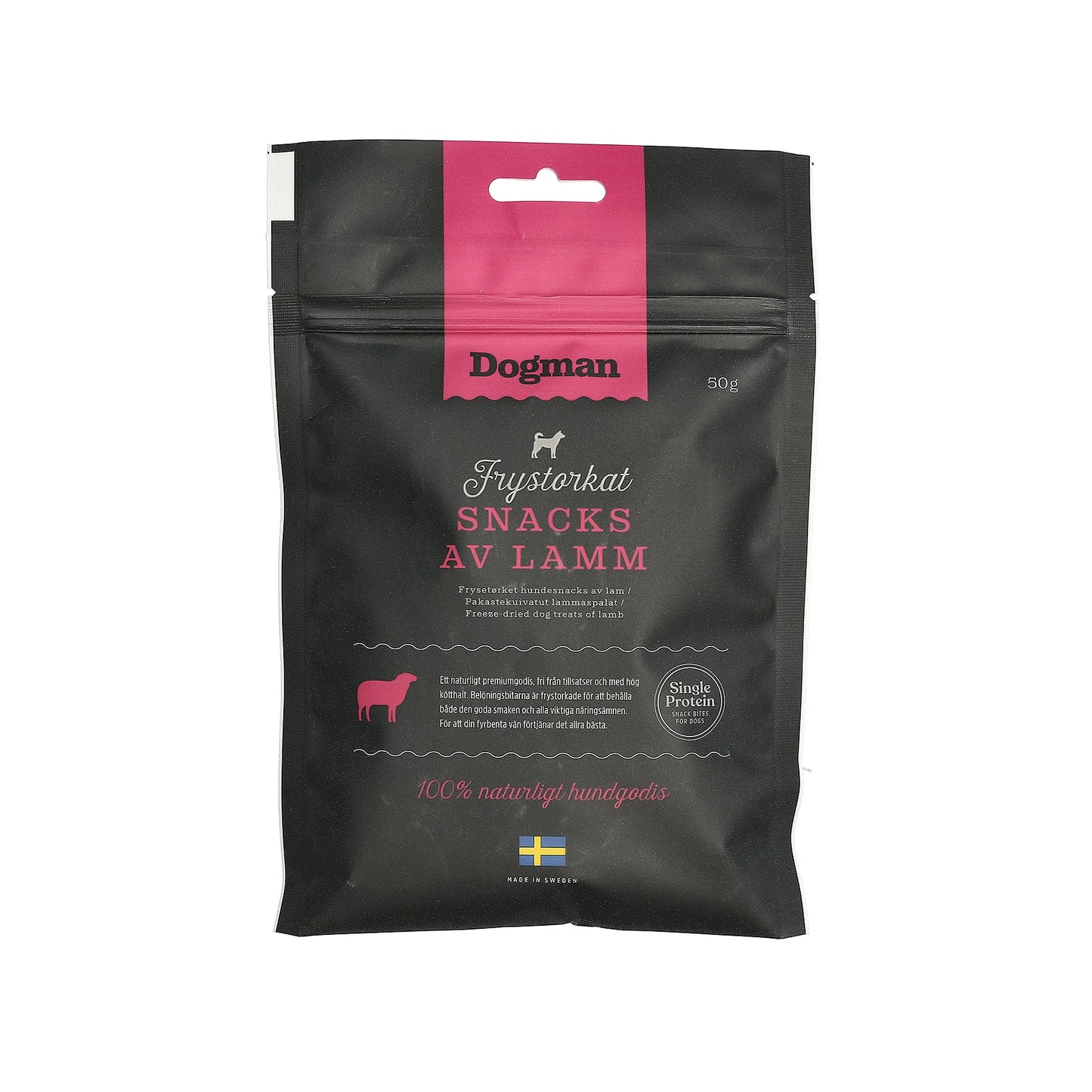 Dogman Hundgodis Frystorkat Snacks av Lamm