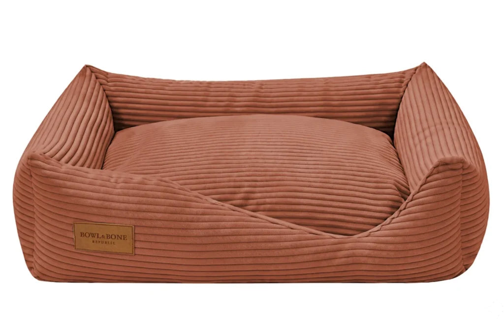 BOWL & BONE CORDUROY DOG BED DECO BRICK
