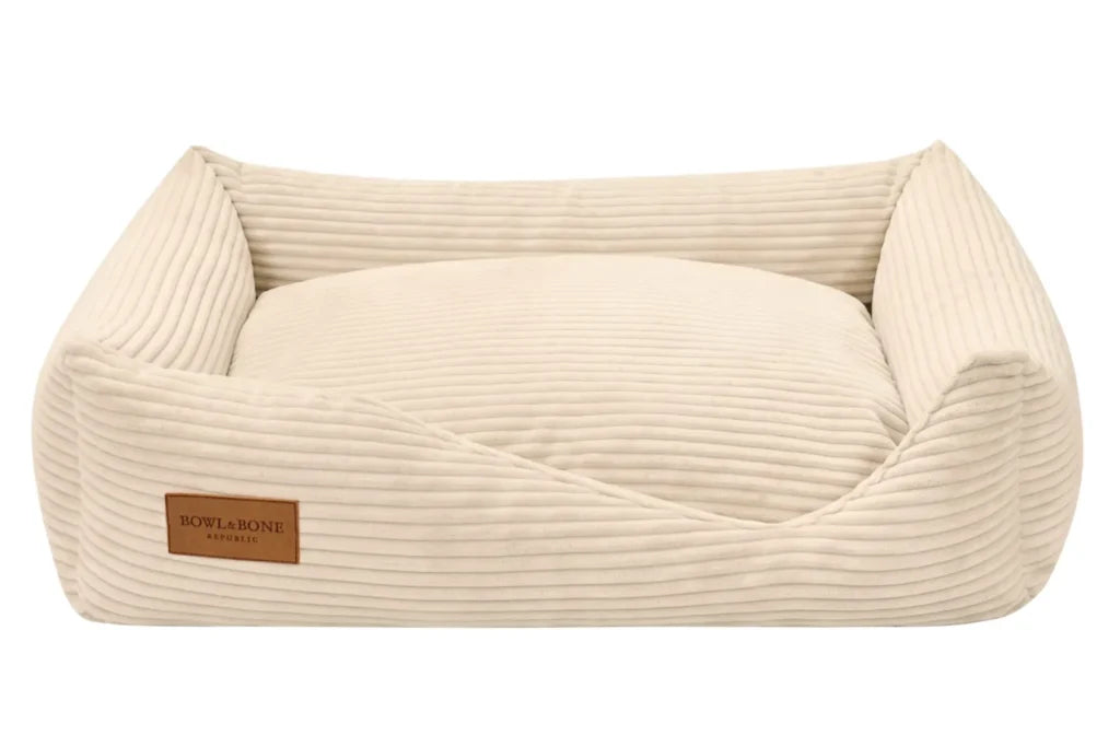 BOWL & BONE CORDUROY DOG BED DECO CREAM