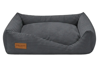 BOWL & BONE CORDUROY DOG BED DECO GRAPHITE
