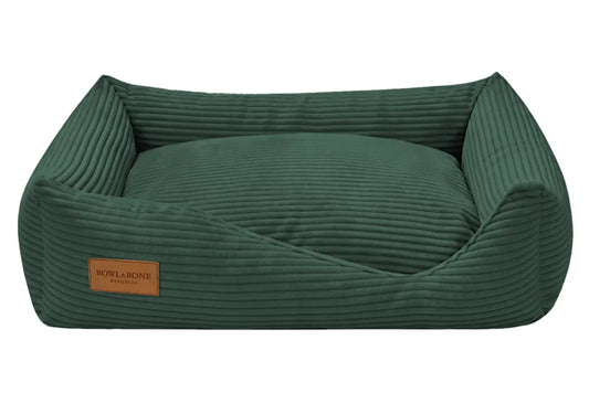 BOWL & BONE CORDUROY DOG BED DECO GREEN