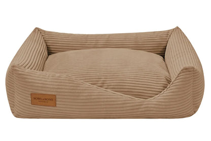 BOWL & BONE CORDUROY DOG BED DECO LATTE