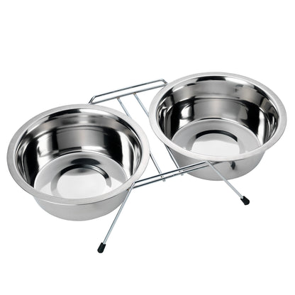 Dogman Matbar 2 Skålar Rostfri Metall