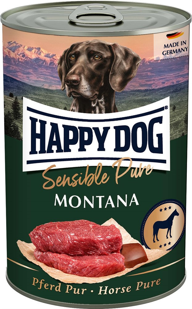 HappyDog Våtfoder Montana 100% häst 400 g