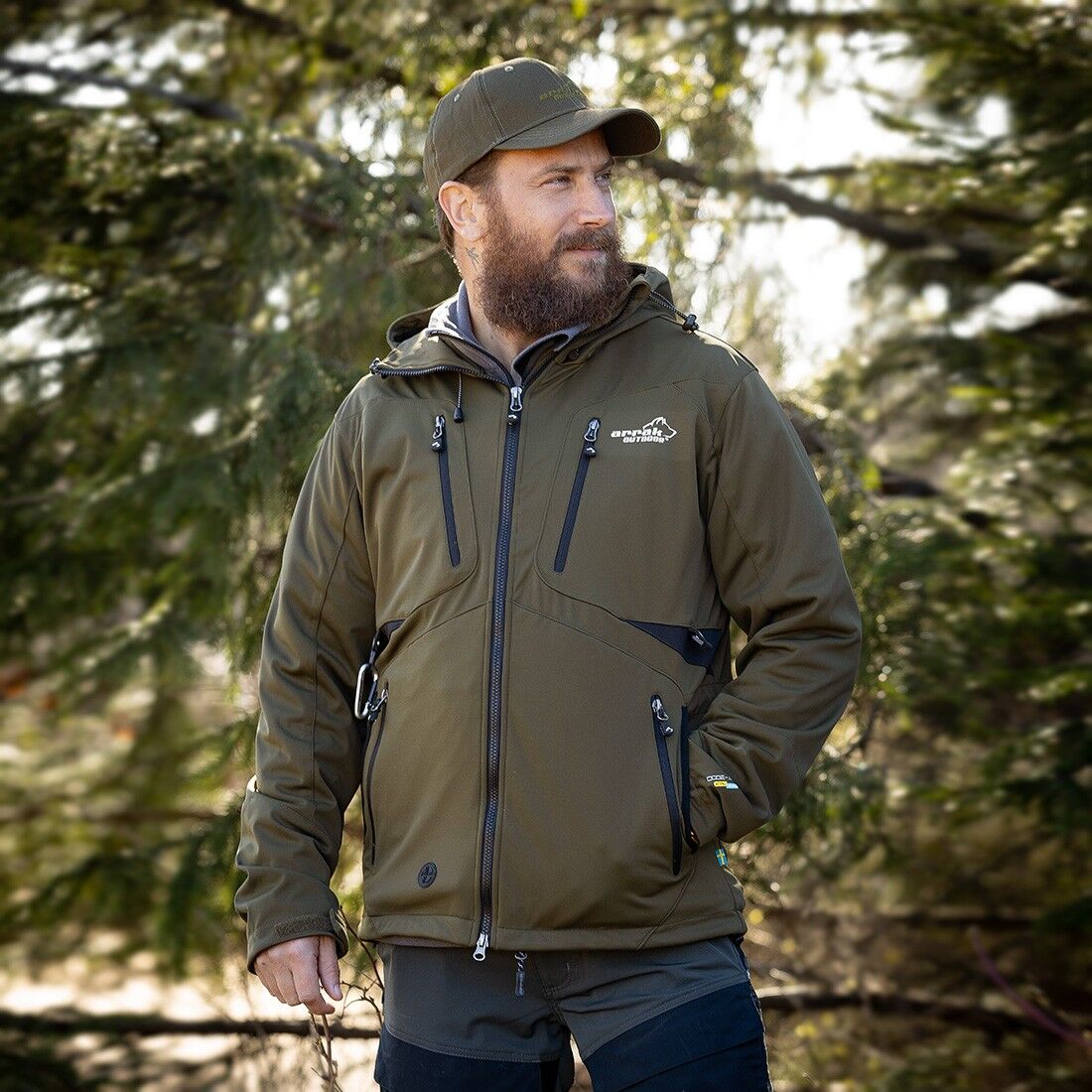 Arrak Outdooor Akka Softshell Jacka Herr Oliv
