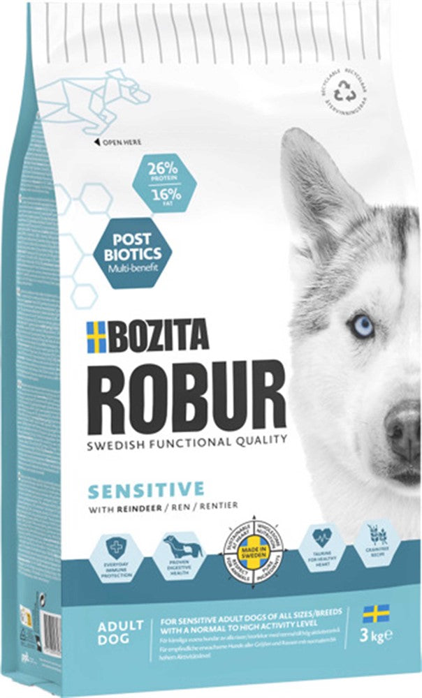 Bozita Robur Adult Sensitive Reindeer Torrfoder 3kg
