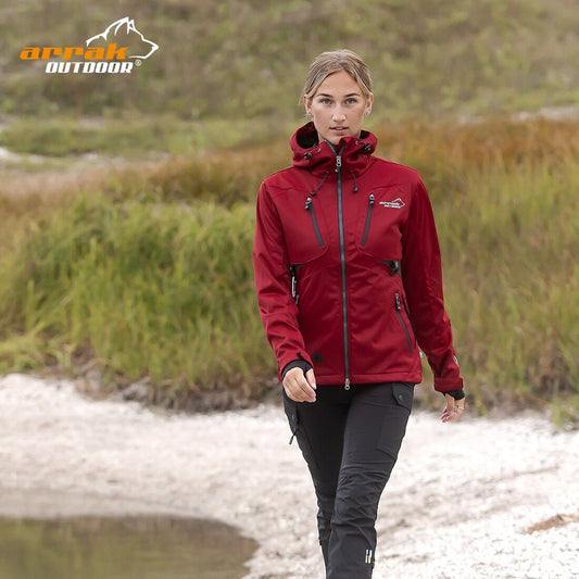 Arrak Outdoor Akka Softshell Jacka Dam Mörk Röd
